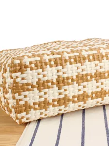 Woven plastic tote bag beach vacation shoulder bag casual checkerboard basket purse for women
