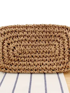 Handmade woven straw bag bottom detail daily casual beach vacation chic stylish women tote bag