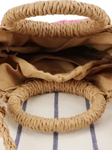 Handmade straw woven handbag casual beach tote bag for women daily vacation fashion style
