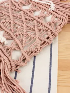 Handmade Woven Macrame Shoulder Bag Casual Beach Vacation Chic Women Handbag Daily Tote
