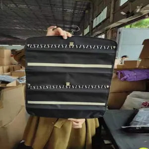 Sac rouleau organisateur de bijoux suspendu portable avec crochet double face rangement