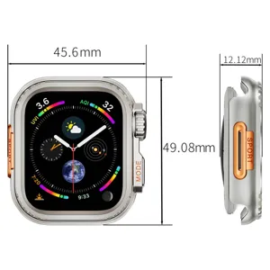 Funda protectora de metal para reloj inteligente, carcasa de repuesto estilo robusto.