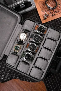 14 slots horloge opbergdoos aluminium legering slot draagbare grote capaciteit koffer details