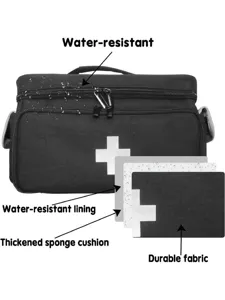 Detailed view of water-resistant first aid storage bag showing multi-layer durable fabric.