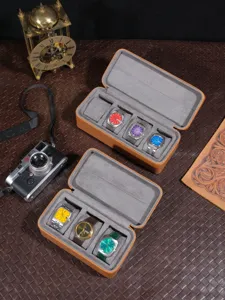 Luxe lederen horloge opbergdoos multi slot draagbare reis organizer voor mechanische horloges
