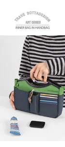 Multi-functional handbag organizer insert, large capacity portable storage bag for daily use.