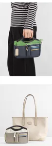 Multi-functional bag organizer insert with card slots and multiple compartments for daily use.