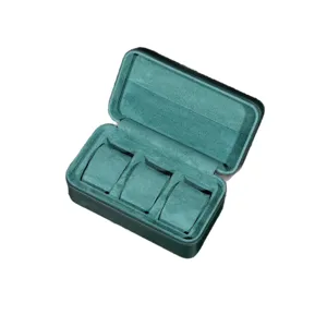 Horloge doos 3 sleuven draagbare reisetui groene mechanische horloge opbergen