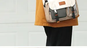 Sac à bandoulière en toile pour appareil photo sac messager avec poches pour reflex numérique.