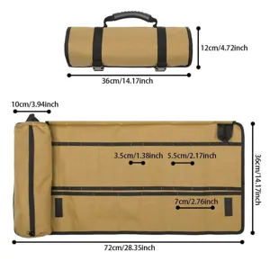 Borsa portautensili arrotolabile in tela resistente organizzatore di chiavi multifunzione