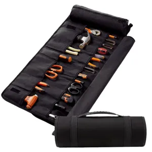 Borsa Portautensili Arrotolabile in Tela Multiuso Con Multitasche Custodia Organizzatore per Chiavi Resistente all'Usura per Auto Casa