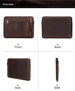 Fundas de protección de cuero genuino marrón para ordenador portátil MacBook Pro 14 pulgadas bolsa.
