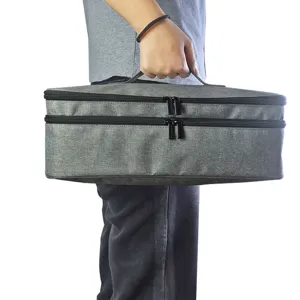 Bolsa de almacenamiento de secador de pelo de doble capa organizador portatil de gran capacidad