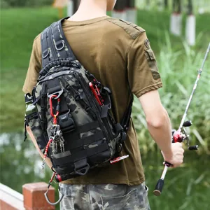Tactische camouflage visrugzak voor heren, grote capaciteit outdoor sport reistas rugzak.