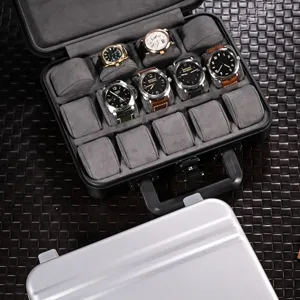 Draagbare horloge opbergdoos aluminiumlegering veiligheidskoffer voor horloges