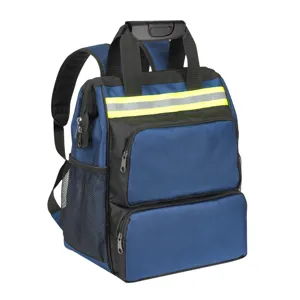 Multifunctional tool backpack, waterproof Oxford cloth heavy duty repair bag with reflective strips.