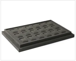 Grijs fluwelen 20 vaks horloge display plateau houder opbergdoos voor winkel en thuis.