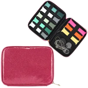 Glitter horlogebandje opbergtas en kabelorganizer etui voor op reis detailweergave.
