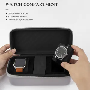 Étui de rangement de montre portable avec coussins souples, boîte organisateur de voyage pour 3.