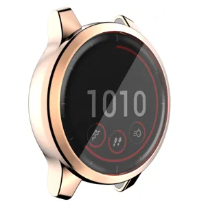 Gedetailleerd overzicht van de rosegouden TPU gegalvaniseerde beschermhoes voor horloge.