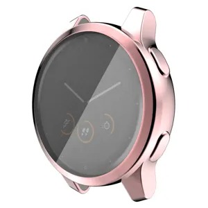 Roségoud TPU beschermhoes compatibel met smartwatch, volledige gegalvaniseerde schaal