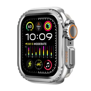 Funda protectora de metal para Apple Watch, parachoques robusto con pantalla.