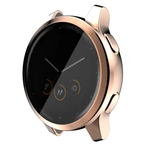 Gedetailleerd overzicht van de roségouden gegalvaniseerde TPU volledige beschermhoes voor smartwatches.
