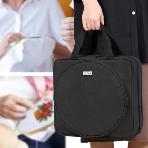 Gran bolsa de almacenamiento de bordado para herramientas de costura y hilo negro