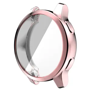Roségoud TPU gegalvaniseerd smartwatch beschermhoesje detail, volledige dekking cover.