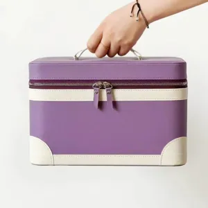 Draagbare Waterdichte PU Leer Essentiële Olie Opbergtas Cosmetische Organizer Reizen Make-up Handtas