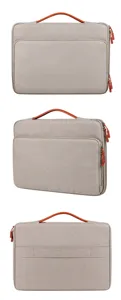 16 Inch Laptop Tas met Handvat Schokbestendig Notebook Hoes Grijs Zakelijke Aktetas Zak