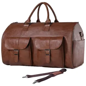 Converteerbare Reiskledingtas Grote Capaciteit PU Leer Pak Handbagage Reistas Zakelijke Bagagetas Weekender Voor Mannen Vrouwen