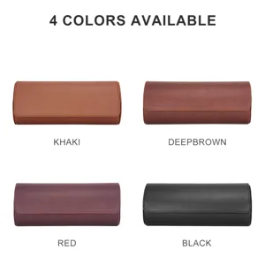 Cómodo estuche de viaje portátil para relojes de piel PU, disponible en 4 colores.