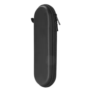 Estuche rígido de almacenamiento para lápiz funda protectora negra con cremallera detalle primer plano