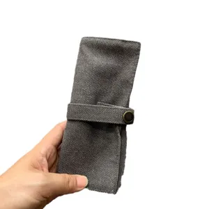 Canvas horlogeband rol opbergtas voor Apple Watch, draagbare organizer etui grijs.