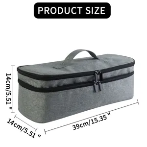 Bolsa de almacenamiento de viaje portatil de doble capa para secador y herramientas.