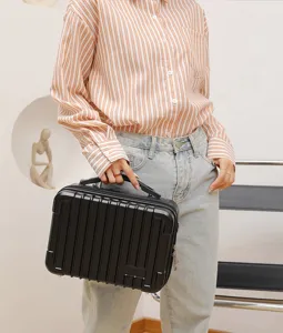 Custodia rigida mini nera scatola di stoccaggio portatile borsa cosmetica e organizer