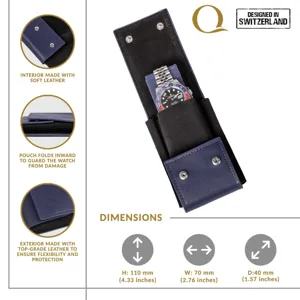 Draagbaar reishorloge etui enkel slots PU lederen opbergtas met zachte binnenvoering.