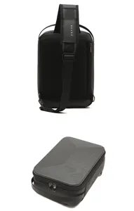 Sac à bandoulière rigide noir sac de poitrine multifonctionnel rangement pour accessoires
