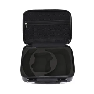 Custodia rigida di archiviazione per accessori cuffie VR, scatola da viaggio portatile nera.