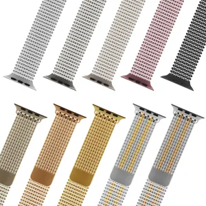 Roestvrijstalen metalen magnetische horlogeband vervangende band compatibel met Apple Watch