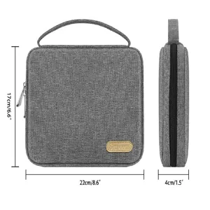 Sac de rangement portable pour bracelet de montre connectee et accessoires gris vue avant