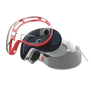 Transparant rode TPU PC beschermhoes detail voor Apple Vision Pro MR headset apparaat.