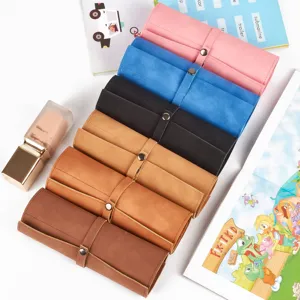 Estuche organizador de viaje portátil de ante multicolor para rollos de relojes y correas finas