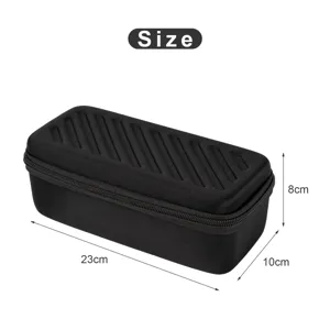 Boîte de rangement pour montre rigide noire étui voyage fermeture éclair 23x10cm