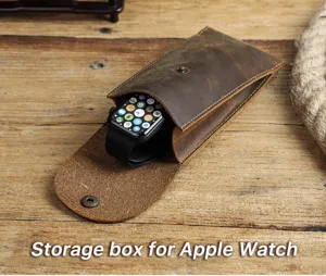 Δερμάτινο κουτί αποθήκευσης για Apple Watch μινιμαλιστική vintage θήκη προστασίας