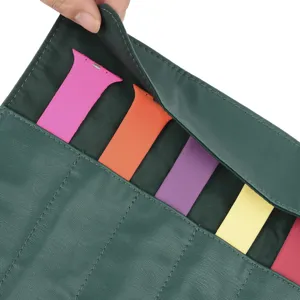 Bolsa de almacenamiento portátil de cuero PU para correas de reloj con bandas de silicona.
