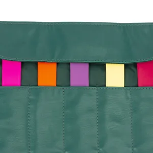 Bolsa de almacenamiento de correa de reloj de cuero PU verde oscuro estuche de viaje.