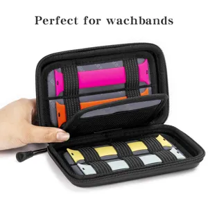 Custodia di portatile in EVA per cinturini di orologio con elastici per viaggio e organizzazione.