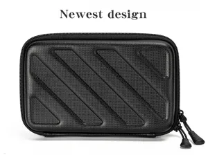 Borsa di custodia nera portatile in EVA con cerniera per cinturini di orologi e accessori.